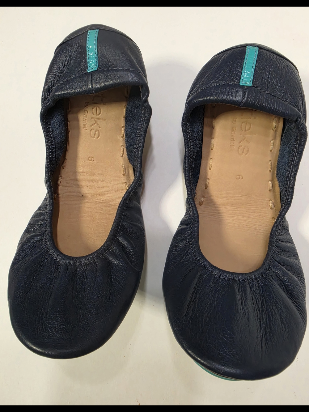 Tieks Women's Navy Blue Leather Ballet Flats Shoes Size 6 Spring Summer - Picture 2 of 8